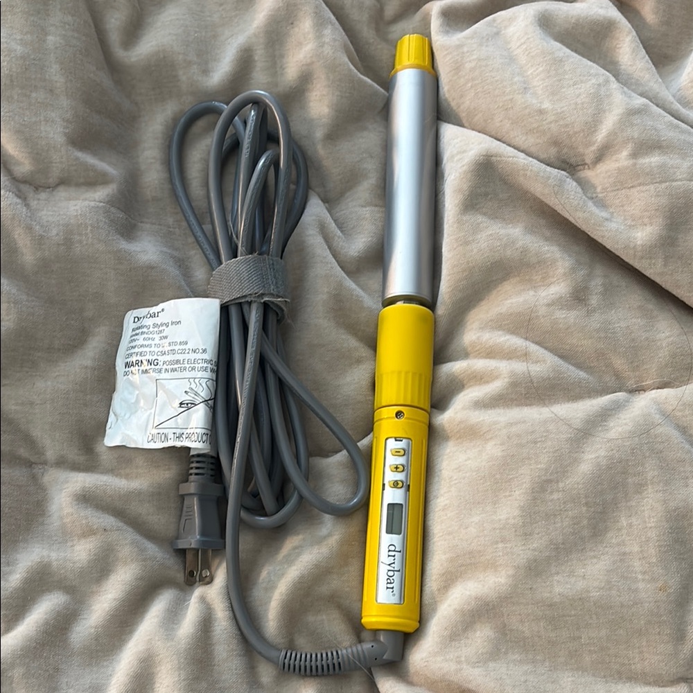 Drybar Silver and Yellow Curling Wand